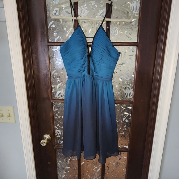Adrianna Papell Blue Ombre Mini Dress Size 6 - Picture 1 of 7